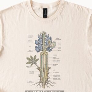 Texas Bluebonnet Anatomy Vintage Style Science Tee